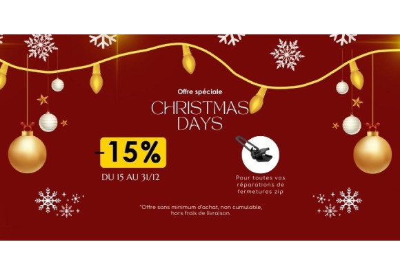 Promotion Christmas Days : -15% 
