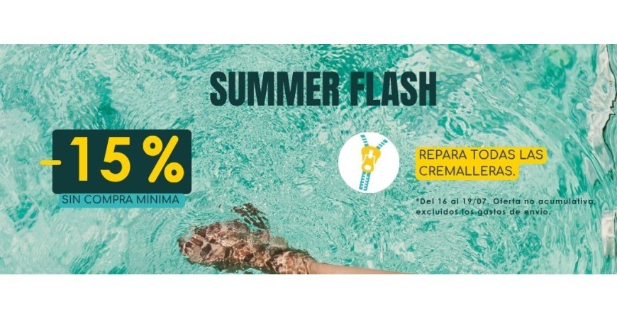 Promoción Summerflash 2026: 15 % de descuento sin importe mínimo de compra 