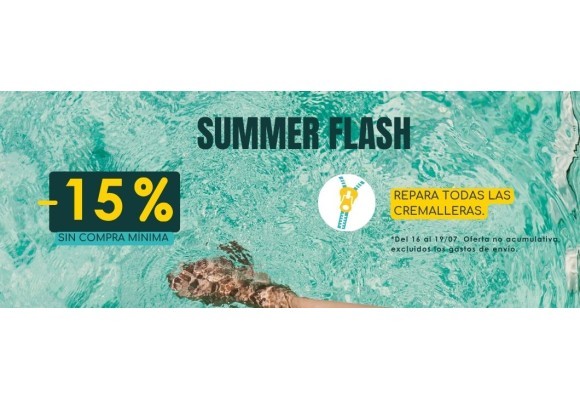 Promoción Summerflash 2026: 15 % de descuento sin importe mínimo de compra 